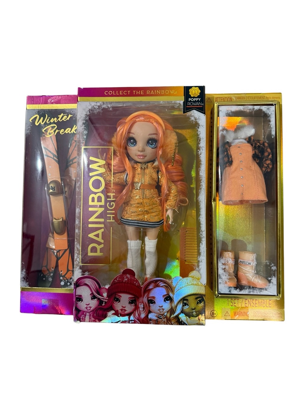 RAINBOW HIGH Doll Winter Break Poppy Rowan Orange Winter Break Fashions